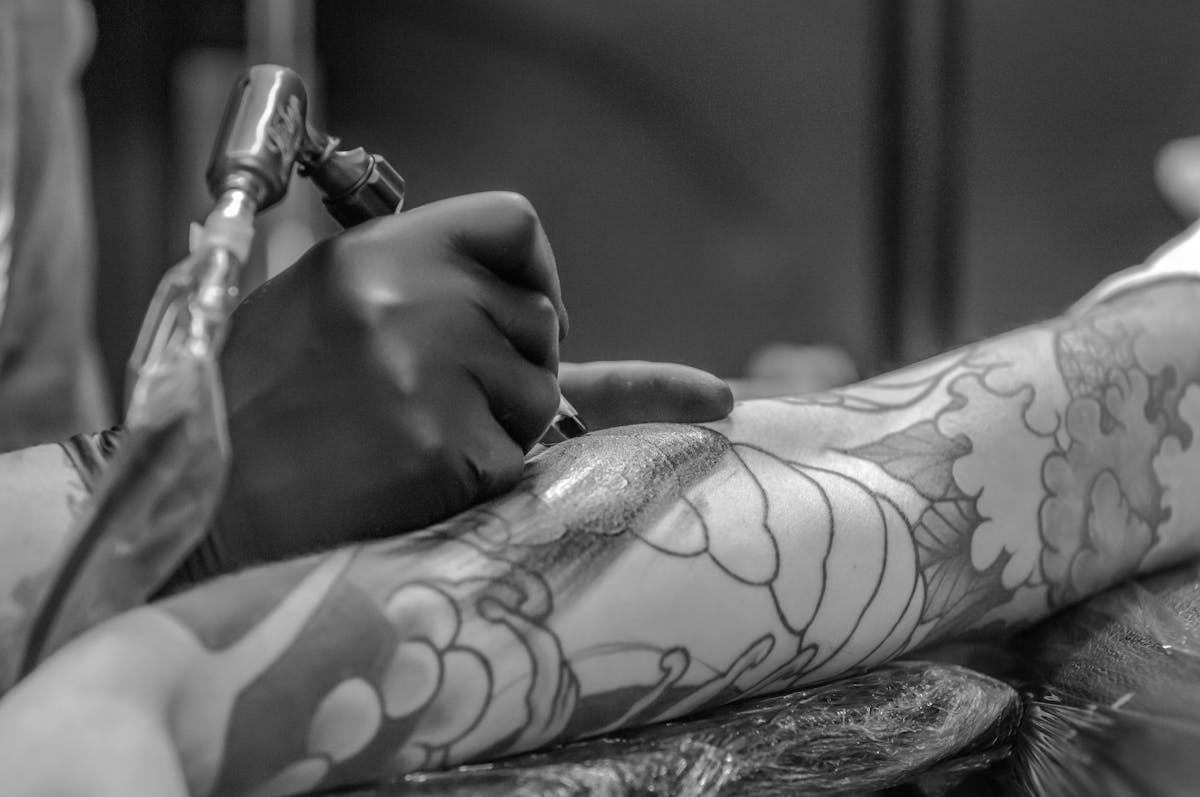 Blackwork tattoo art at Sleepy Cat Studio